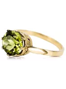 Ring Gelber Peridot 14 Karat Gelbgold Vintage vrc366y